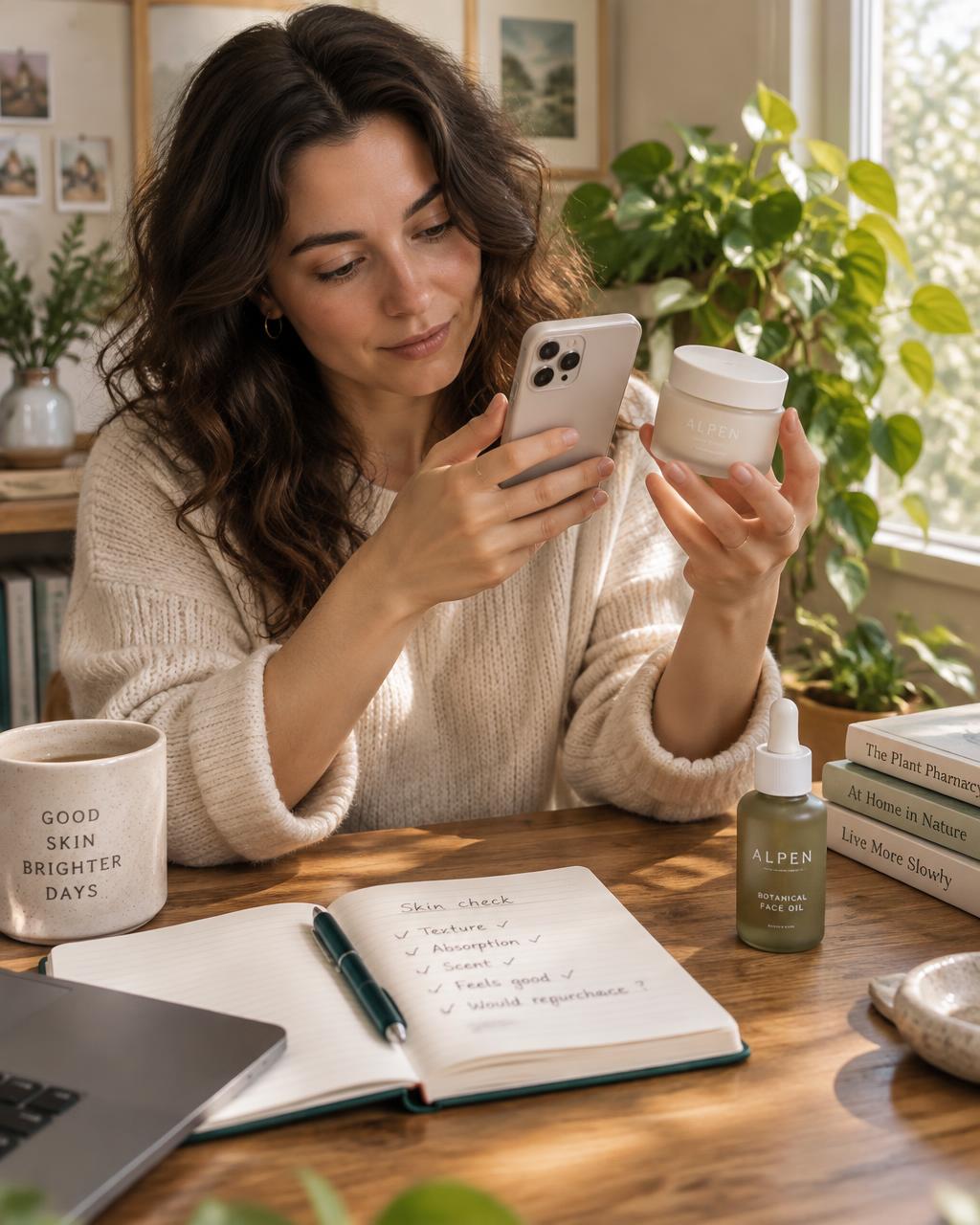 A creator comparing two everyday products beside handwritten testing notes